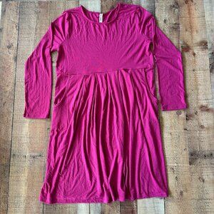 Zenana Premium Women's 2X Dress Pink Knit Stretch A Line Midi Length